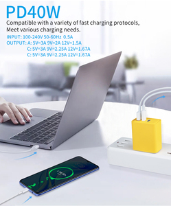 CE FCC 40W Multiport Charge Rapide 2Type C 2C1A 20W <span class=keywords><strong>Chargeur</strong></span> Pour <span class=keywords><strong>iPhone</strong></span> 16 15 14 13 Trois Ports USB C <span class=keywords><strong>Chargeur</strong></span> De Voyage <span class=keywords><strong>Portable</strong></span> - Product Image 2