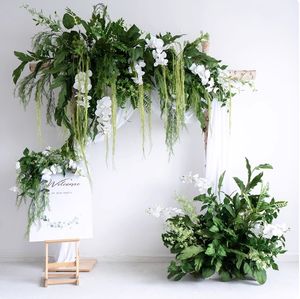 Groen Traditioneel Kunstmatig Bruiloftsboogdecor Nieuw Aankomst Bloemenkrans Arrangement Tafelloper Feestevenement Gangpad Hardloper - Product Image 1