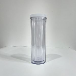 Reusable 20Oz Pre Drilled Snow Globe Glow in Dark Plastic Curving <b>Cup</b> Wide Mouth Straw Lid for Iced Coffee Cold Drink - Product Image 2