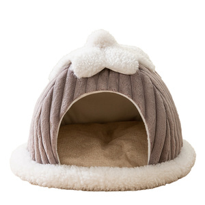 Automne et <span class=keywords><strong>hiver</strong></span> entièrement fermé chaud chenil chien lit écologique nouveau nid chat neige maison chat lit et fournitures pour animaux de compagnie - Product Image 1