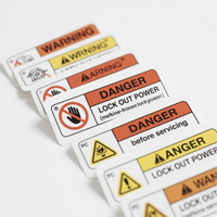 Autocollants de sécurité personnalisés en PVC rigide épais, étiquettes d'avertissement électriques, autocollants holographiques pour panneaux solaires, pour diverses industries