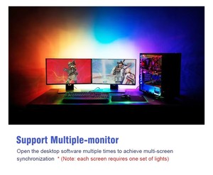 Thông minh <span class=keywords><strong>RGB</strong></span> <span class=keywords><strong>LED</strong></span> Strip Lights với thời gian thực màn hình đồng bộ, âm nhạc-phản ứng năng động chơi game cho nhập vai PC thiết lập & chơi game phòng trang trí nội thất - Product Image 5