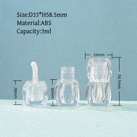 Tubo de Brillo Labial Portátil, Bonito y Redondo de Plástico con Brillo Labial Transparente para Compradores Mayoristas