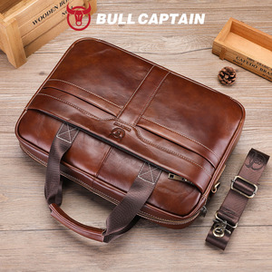 BULLCAPTAIN Sac à main pour homme en cuir véritable souple, sacoche d'affaires écologique, style tendance, sacoche en cuir de vache, sac à main pour homme - Product Image 2