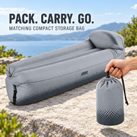 Canapé-lit gonflable avec côtés surélevés et coussin de tête intégré, chaise longue de camping portable pour une personne, pour marque privée