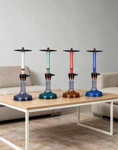 Modern Colored <b>Hookah</b> Set Glass Base Metal Stem Tobacco <b>Pipe</b> for Lounge Bar Home Use - Product Image 5