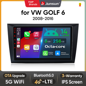Radio para Auto Junsun con Carplay y Android Auto para VW Volkswagen <span class=keywords><strong>Golf</strong></span> <span class=keywords><strong>6</strong></span> 2008-2016, Reproductor de DVD, <span class=keywords><strong>Pantalla</strong></span>, Envío Rápido (Stock en la UE) - Product Image 1