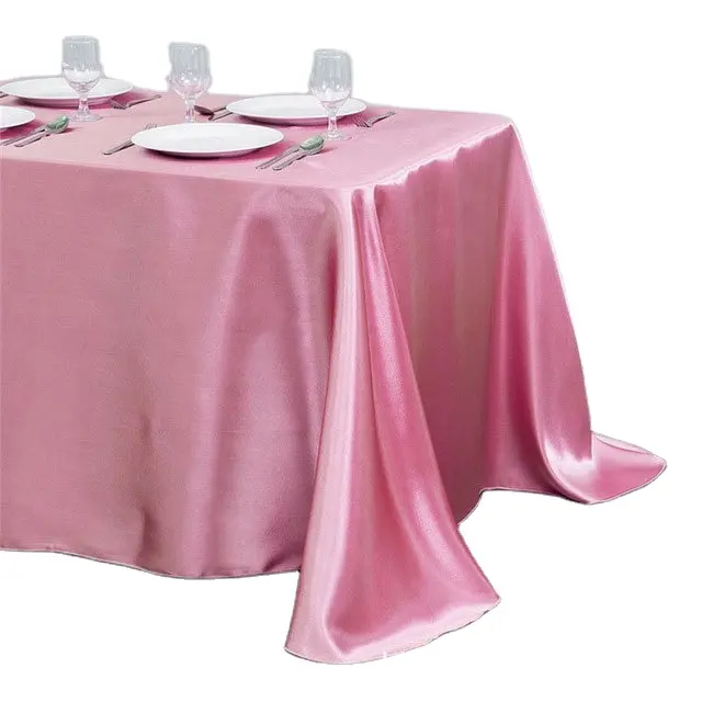 Custom Decor Home Dining Table Cover Rectangle Table Cloth Satin Tablecloth Overlays Wedding Banquet