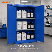 Armoire de stockage pour produits acides et alcalins faibles 227L (60 gallons) en acier bleu à double porte, armoire de sécurité pour laboratoire et entrepôt, approvisionnement B2B