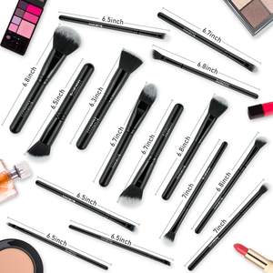 مجموعة فرشاة مستحضرات التجميل 15 قطعة قابلة للتخصيص فرشاة كابوكي لكريم الأساس مجموعة فرشاة مكياج لكريم ظل العين وأحمر الخدود والرموش - Product Image 4