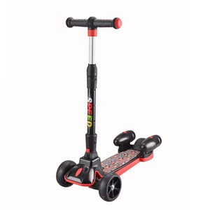 สกู๊ตเตอร์เด็กมีไฟ ปรับความสูงได้ สำหรับเด็กอายุ 3 ปีขึ้นไป สีแดงเปลวไฟ - Product Image 5