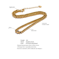 Collier artisanal JINYOU 3439 de haute qualité, plaqué or 18 carats PVD, perles rondes, résistant à l'eau, en acier inoxydable, bijou statement.