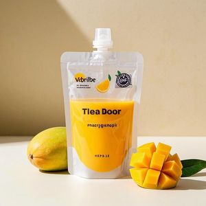 कस्टम आकार खाली पारदर्शी फल रस स्टैंड-अप स्पा पाउच बैग तरल पेय के लिए सक्शन नोजल के साथ सक्शन नोजल - Product Image 4