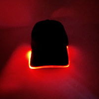 Cappellino da Baseball Luminoso a LED in Fibra Ottica 100% Cotone/Poliestere con Motivo Leopardato per Spettacoli e Uso Esterno