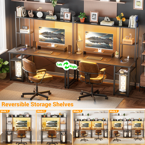 Xách tay Reversible 5 tầng lưu trữ Kệ nhỏ bảng chơi game nhà văn phòng máy tính bàn với màn hình đứng & <span class=keywords><strong>hutch</strong></span> cho game thủ - Product Image 4