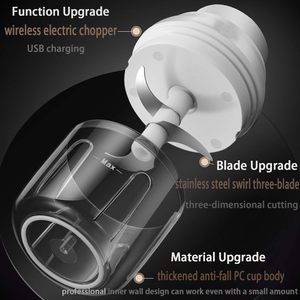 เครื่องปั่นผักขนาดเล็กเครื่องปั่นไฟฟ้าเครื่องบดกระเทียมเครื่องสับอาหารแบบไร้สายขนาดเล็กอุปกรณ์ในห้องครัว - Product Image 3