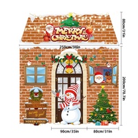Nouvelle Décoration Suspendue Personnalisée pour Porte et Fenêtre, Motif Maison de Pain d'Épices et Scène de Neige, Forme de Drapeau de Noël Transfrontalier