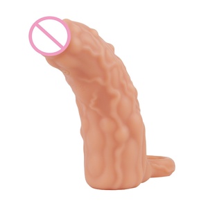 CityFun Male Vibrator Penis Sleeve Realistic Penis Enlarger Thicken Cock Ring Sleeve Penis Extender <b>Dildo</b> Adult Sex Toys for Men - Product Image 6