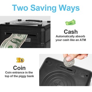 Tirelire électronique en plastique pour enfants, mini distributeur automatique de billets, boîte d'épargne sécurisée avec clavier à mot de passe à défilement automatique, jouet bancaire écologique - Product Image 2