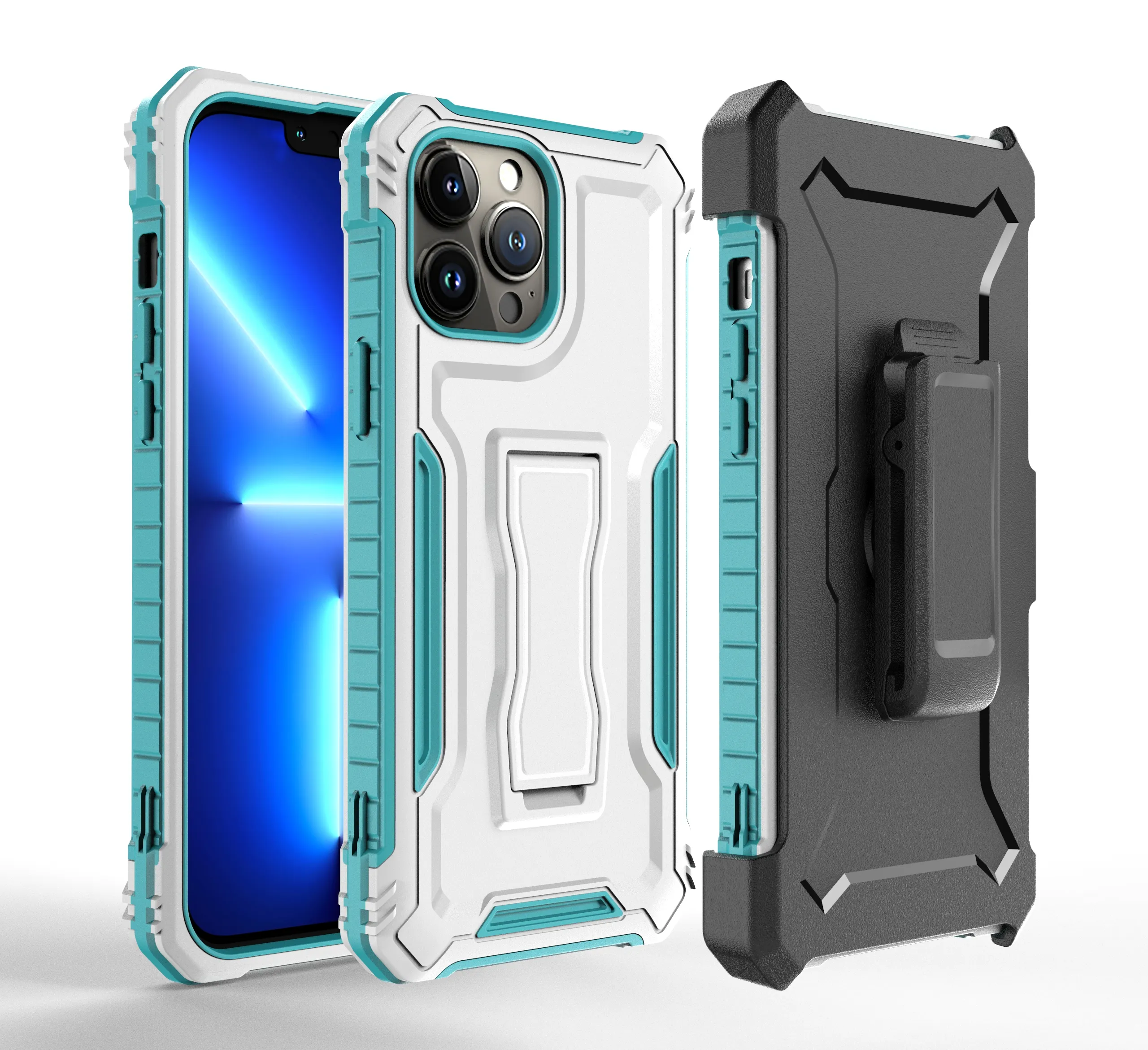 Shockproof Phone Case for iphone 13 12 11 Heavy Duty 360 Full Cover Shockproof Belt Clip Phone Case for iphone 13