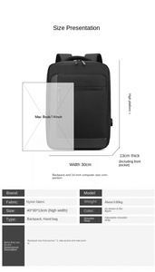 <span class=keywords><strong>Comprar</strong></span> personalizado impermeable de los hombres de negocios antirrobo Mochilas escolares Usb nuevo ordenador portátil bolsa de viaje Mochila - Product Image 4