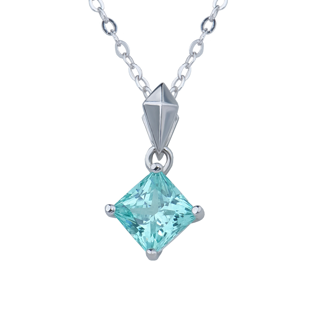 solitaire princess paraiba pendant