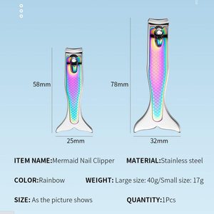Hot Sale Newest 2pcs Colorful Titanium Fish Sharp <b>Nail</b> Clipper Cutter <b>Set</b> With Tin Box Pack - Product Image 6