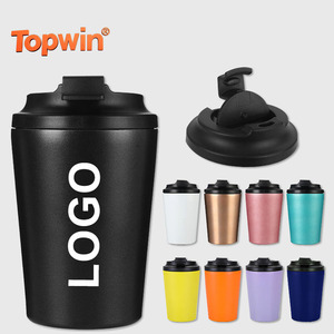 Tasse à café expresso thermique de 12 oz avec logo imprimé, en acier inoxydable, thermos personnalisé, mug de voyage, vente en gros - Product Image 1