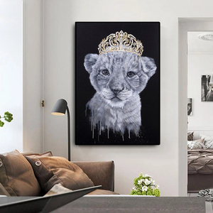 Poster di Animali Carini con Leone Re e Regina, <span class=keywords><strong>Quadri</strong></span> e Stampe su Tela per Decorazione della Stanza dei Bambini - Product Image 3
