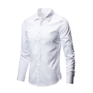 L'attività di stiratura libera a maniche lunghe sta decorando la versione coreana della camicia da uomo Casual bianca <span class=keywords><strong>professionale</strong></span> - Product Image 2
