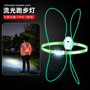 Streamer <b>Running</b> <b>Light</b> <b>Led</b> Rechargeable Front <b>Light</b> For Night Riding IPX4 Waterproof With 6 Modes Plastic Body Type C Fast - Product Image 1