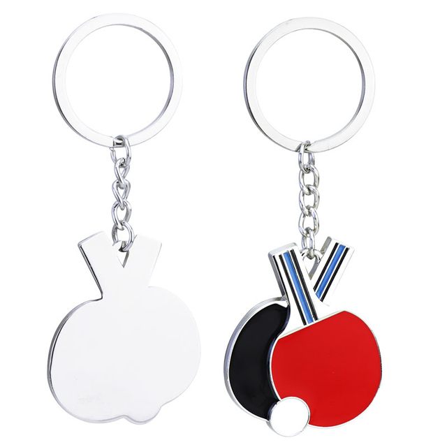 Metal Metal Zinc Various Sports Badminton Key Chain Custom Logo Personalized Key Fob for Wedding Party Favors Guests