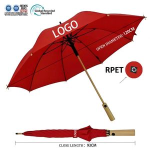 Parapluie publicitaire semi-automatique écologique en RPET de 27 pouces, impression de logo OEM, parasol pliable de golf - Product Image 3