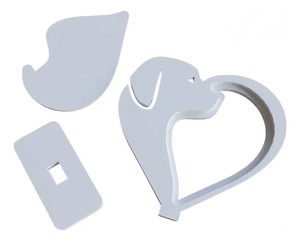 Cadre photo en MDF <span class=keywords><strong>blanc</strong></span> fait main, forme personnalisée créative, design personnalisé en forme de cœur pour chien - Product Image 4