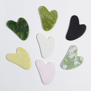 Forma De Corazón Verde Blanco Negro Jade <span class=keywords><strong>Guasha</strong></span> - Product Image 1