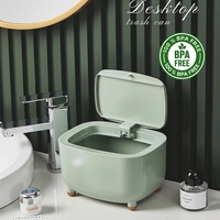 Poubelle de bureau créative multifonctionnelle en plastique à couvercle coulissant, idéale pour le bureau moderne et la maison