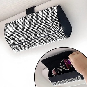 <span class=keywords><strong>Porte</strong></span>-lunettes <span class=keywords><strong>de</strong></span> soleil Bling pour <span class=keywords><strong>voiture</strong></span>, étui en cristal scintillant, boîte <span class=keywords><strong>de</strong></span> rangement, paillettes, accessoires d'intérieur pour hommes et femmes - Product Image 4