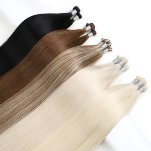 Extensiones de cabello de trama genius, cabello humano 100% Remy, cabello virgen ruso de doble estiramiento, máquina marrón, nueva trama Genius atada a mano - Product Image 2