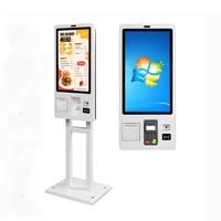 Kiosco de Autoservicio con Pantalla Táctil de 21.5 Pulgadas para Restaurantes, con Lector de Tarjetas de Crédito, Escáner QR, NFC, POS SDK
