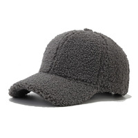 Effenkleurige sportieve fruit-teddy fleece baseballcap zwart/bordeaux/karamel/roze/grijs/khaki optioneel warm unisex winter