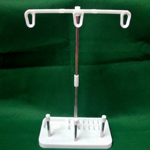 AA0208 3 Spool thread Stand w/plastic | Stick Stand with Oval Base and Metal Hanger for Hand Knitting <b>Tools</b> - Product Image 1