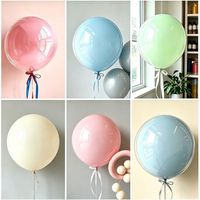 Juego de Globos de Burbuja de Doble Capa de 18 Pulgadas, Globos de Látex Macaron para Decoración de Cumpleaños, Bodas y Grandes Inauguraciones