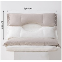 Oreiller combiné 2-en-1 en coton confortable Bellewins avec traction cervicale et protection auditive, bicolore