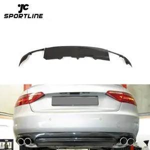 JC Sportline S5 Look Diffuser Bumper Belakang, Serat Karbon untuk Audi A5 2D 2010
