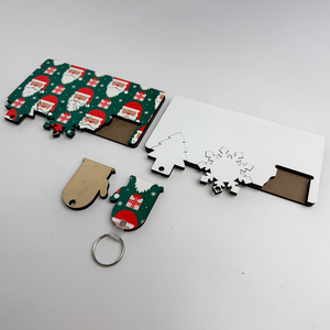 Daily Key Storage Product Packaging Design SimpleNew Year Gifts Employee Benefits Retro Sublimation <strong>Blanks</strong> Mdf Keychain - Product Image 2