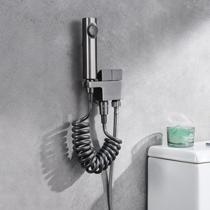 Pulvérisateur de bidet de salle de bain en laiton de haute qualité, pistolet de douche shattaf, pulvérisateur à main gris, accessoires de salle de bain