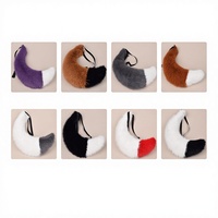 Queue de loup en peluche faite à la main de 29 pouces pour Halloween, accessoires de cosplay, oreilles et queue d'animaux en peluche, queue de renard en peluche