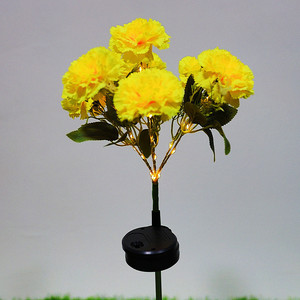 Solar Powered Carnation Lamp 7 Heads <b>LED</b> Lawn <b>Light</b> Water Resistant Outdoor Garden Decoration - Product Image 3
