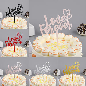 Décoration de gâteau en acrylique, décoration de fête, insertion de gâteau, or noir, amour, police créative, décor de Dessert joyeux anniversaire - Product Image 4