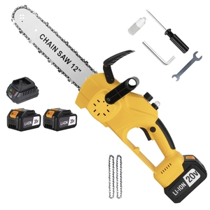 Scie à chaîne sans fil professionnelle 20V de 12 pouces, qualité industrielle pour la découpe du bois, source de batterie personnalisable CS-300A-2 12 pouces P - Product Image 1